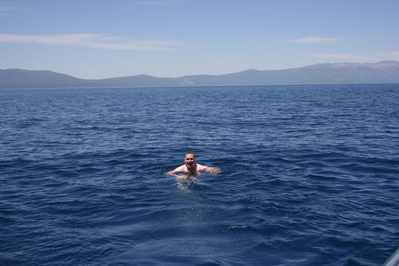 swimming middle of tahoe
